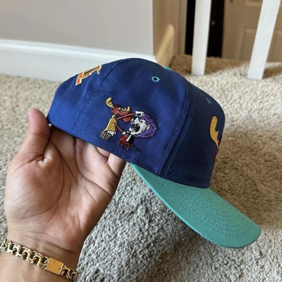 Sombrero de aguja americano vintage años 90 Rocky and Bullwinkle dibujos animados 1993 Foto 2 de 4