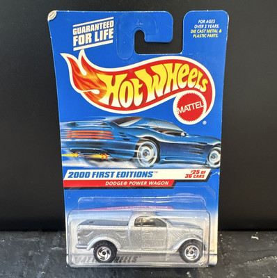 Hot Wheels 2000 First Editions Dodge Power Wagon 1:64 Silver Diecast Unopened