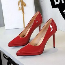 Decolte Rosse Lucide Pelle Sintetica Tacco 11 Cm Sexy Raffinate E Chic CF56865