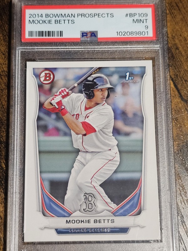 2014 Bowman Prospects Mookie Betts 1st #BP109 Boston Red Sox RC Rookie PSA 9