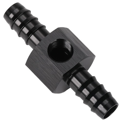 #ad #ad 3 8 Hose Barb Inline Fuel Pressure Gauge T with 1 8 NPT Port Black $18.99