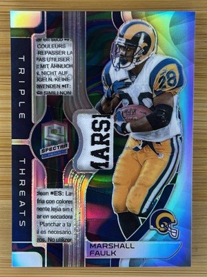 MARSHALL FAULK 2023 SPECTRA TRIPLE THREATS SICK LAUNDRY TAG/ LETTER PATCH  4/4