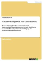 Jens Klaerner | Kundenwirkungen Von Mass Customization | Taschenbuch | Deutsch