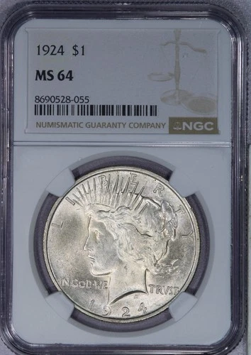 1924 Peace Dollar $1 NGC MS64