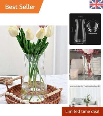 Versatile Modern Glass Vase - Ideal for Home, Office & Floral Arrangements - Image 1 of 4