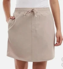 Elle Sport Women's Inner Pockets Drawstring Lightweight Skort, Beige,Size M NWT