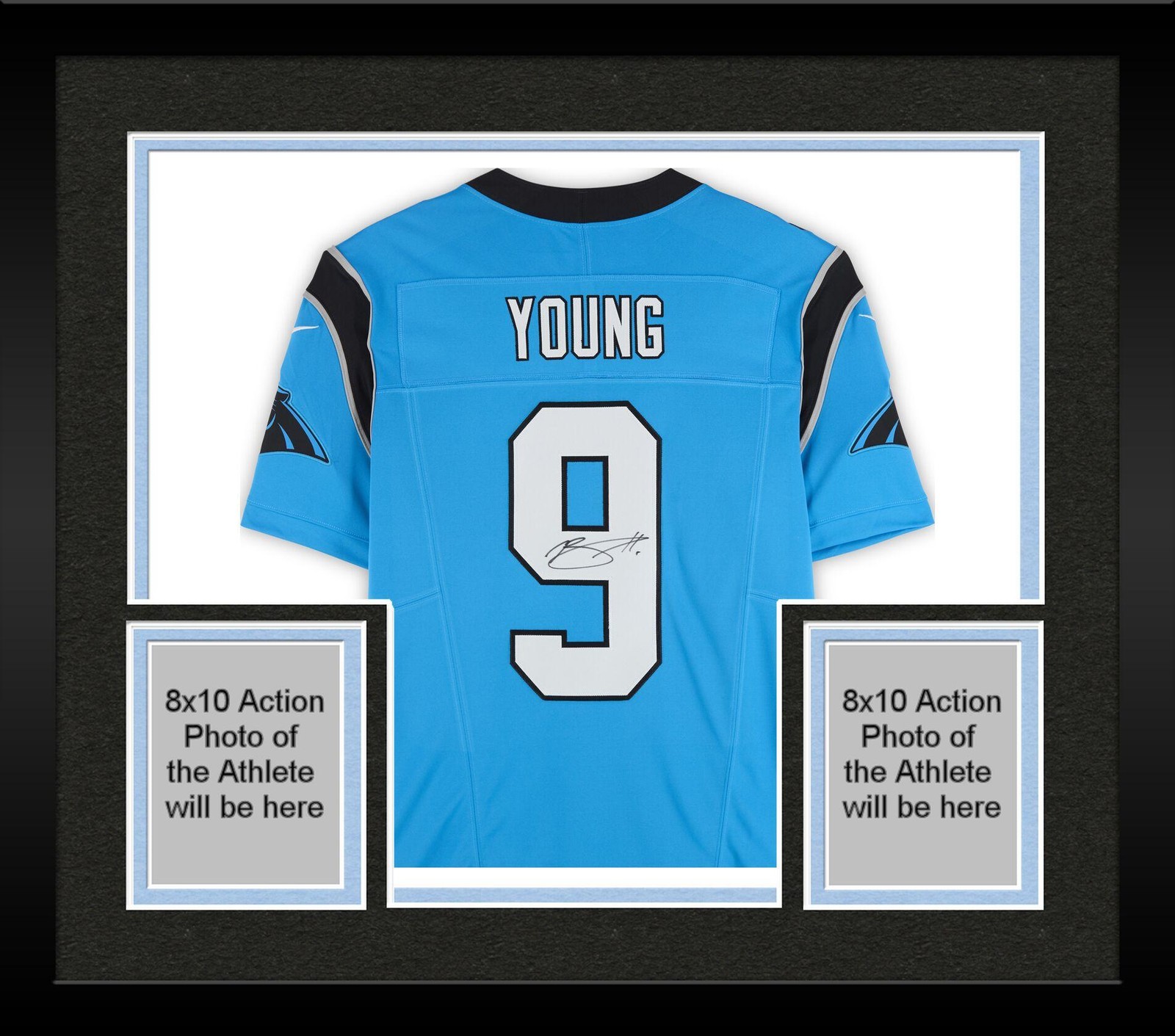Bryce Young Autographed Signed Carolina Panthers Framed Panthers Nike Blue Alternate Vapor Fuse Limited Jersey 