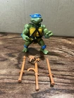 Vintage TMNT 1988 Leonardo Figure 99% COMPLETE Playmates HARD HEAD Turtles