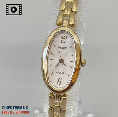 Vtg 1986 [N.Mint] Seiko Lucent 1F21-5040 Gold Quartz Women's Watch Ships from US