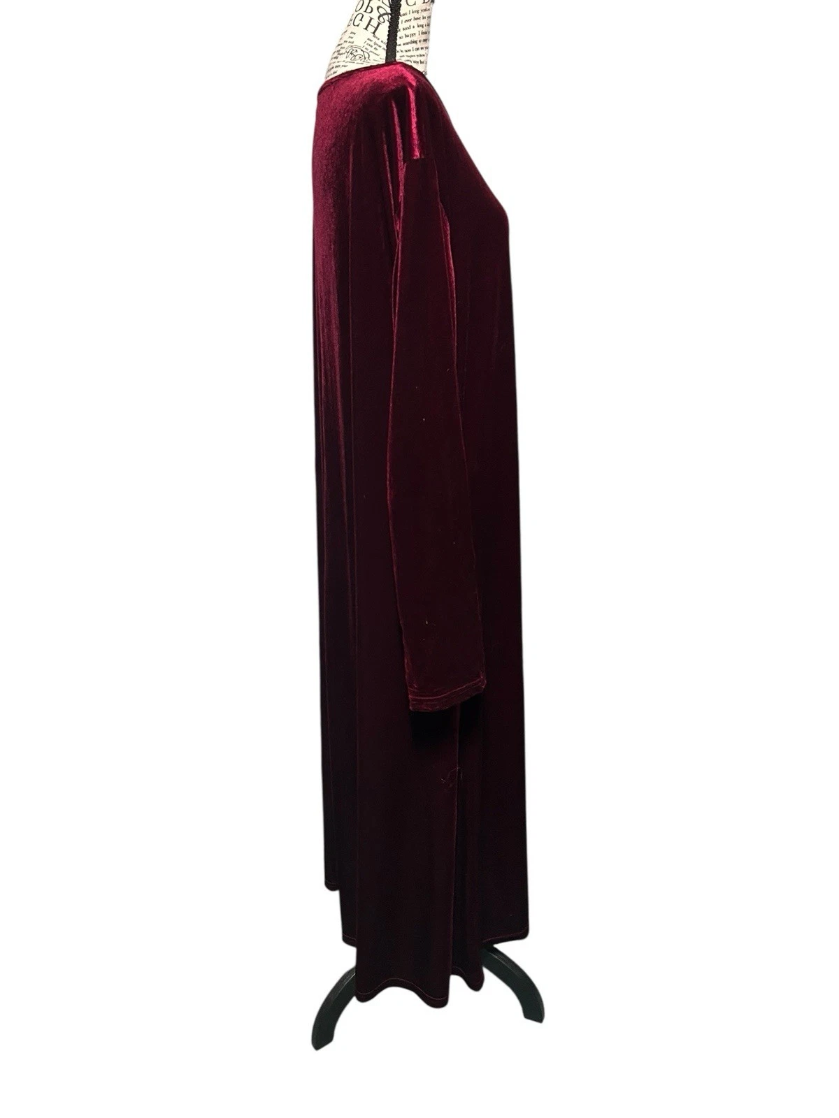 VETEMENTS Abito a tubino Deep Wine manica lunga in velluto più 2X Whimsygoth Dark Fairy Holiday