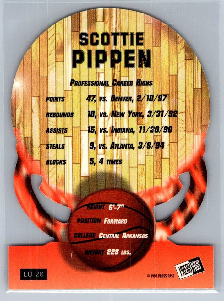Press Pass 1997 Double Threat Light It Up #LU20 Scottie Pippen Foto 2 de 2