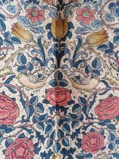 William Morris Rose new vintage linen fabric - irregular piece approx 95"x15"