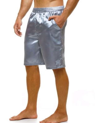 Modus Vivendi Satin Long Shorts Mens XL Shiny Silky Gray