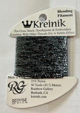 Kreinik Metallic Blending Filament - 45.7M Card - Color 011HL Gun Metal