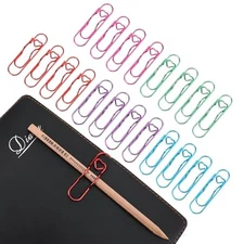 20 PCS Pen Clip Metal Pen Holder for Notebook 2.8 Inch Paperclip Pencil Holder 