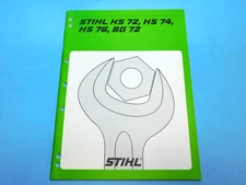 SERVICE  REPAIR MANUAL FOR STIHL HS 72 HS 74 HS 76 BG 72 HEGDE TRIMMER