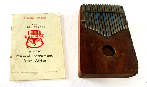 Vintage Hugh Tracey Treble Kalimba 17 Notes Musical Instrument Wood 1966 w/ Man.