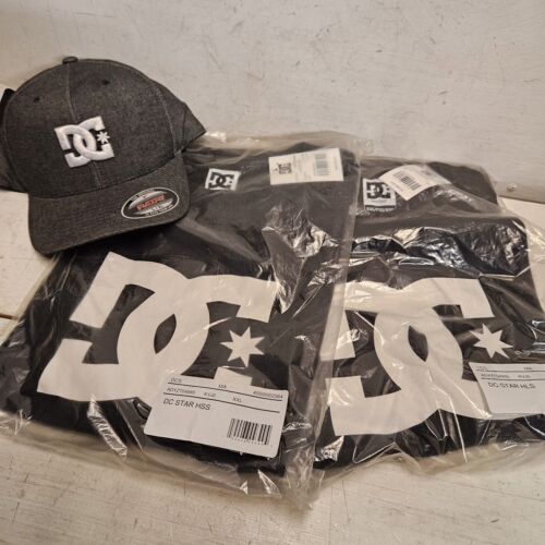 DC Skateboard NWT Lot Of Fitted Hat & Short/Long Sleeve Graphic Tee Shirts XXL