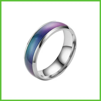 PLAYMAGIC Anello da Uomo Donna Unisex in Acciaio Fedina dell'Umore Mood Ring Cambia Colore