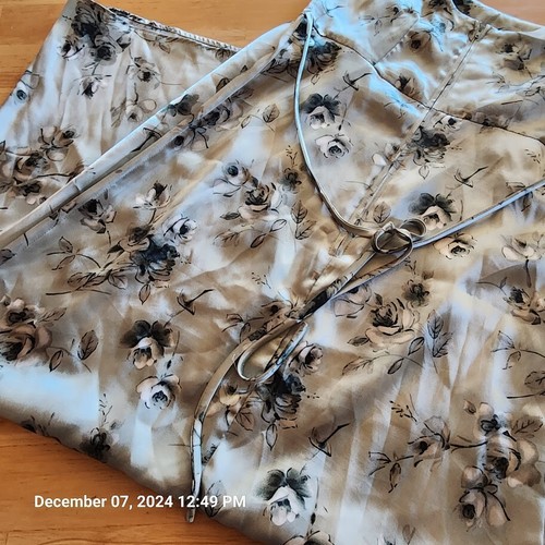 VTG Fashion Bug Strappy Tie Back Green Floral Dress Back Zip Bodice Darts Long - Picture 8 of 12
