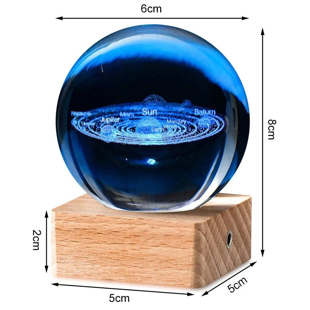 Lights Solar System LED Night Light Crystsal Ball Night Light