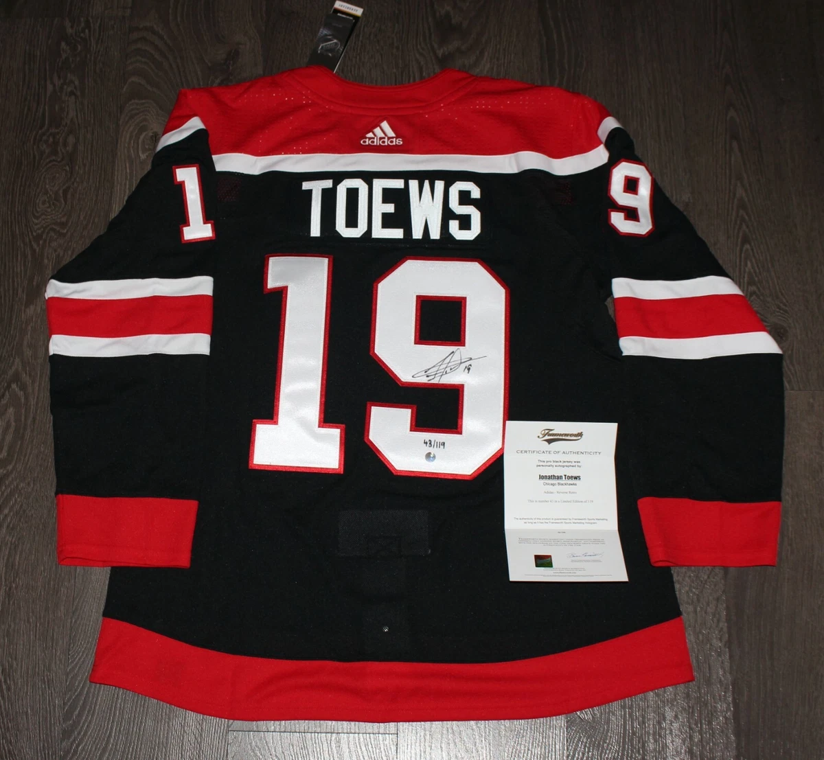 Adidas Jonathan Toews Chicago Blackhawks Alternate 2019/20 Authentic Player Jersey – Black 46