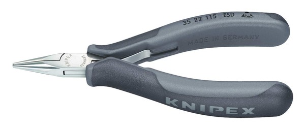 Knipex Elektronik Greifzange Esd 115 Mm Flach Runde Backen - 35 22 115 Esd-image