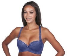 Alegro Innocent Lily Lined Lace Underwire Bra 9005B COBALT