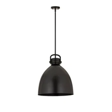 Innovations Newton Metal Bell 16" Stem Pendant, BK/BKM - 410-1SL-BK-M412-16BK