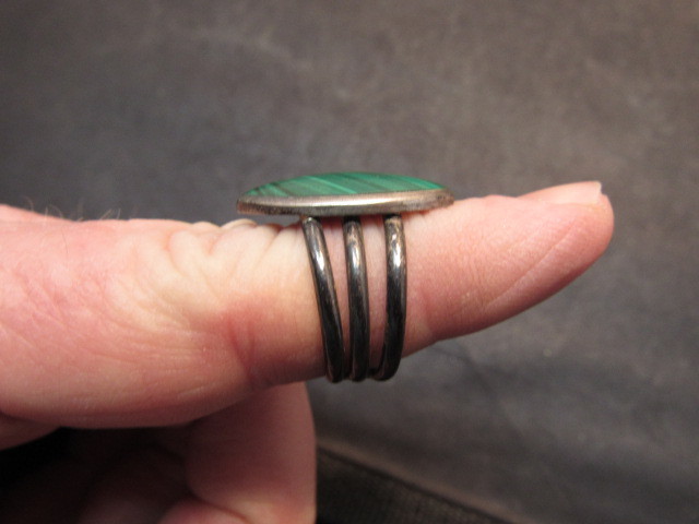 native american Malachite ring - image 8
