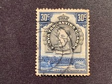 KENYA UGANDA TANGANYIKA 1938 KING GEORGE VI LANDSCAPES 30C BLUE JINJA BRIDGE