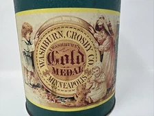 Vintage Metal Tin Washburn Gold Medal Flour Crosby Co. Minneapolis Bristol Ware