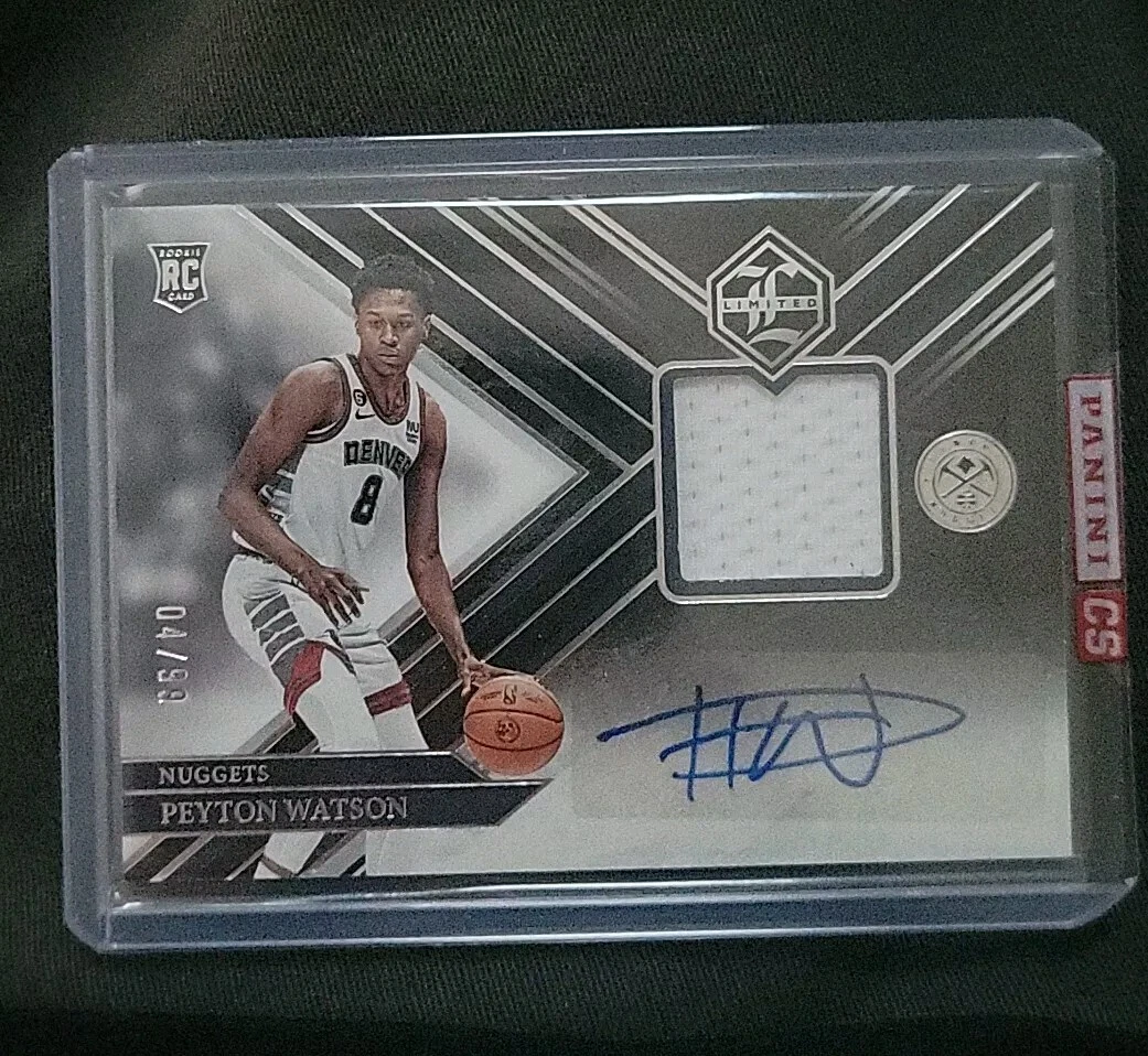 2022-23 Panini Chronicles Limited Peyton Watson Rookie Jersey Autographs 04/99 