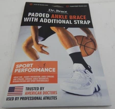 DR. BRACE Elite Ankle Brace Double Gel Pads Adjustable Support Strap  XL Sports