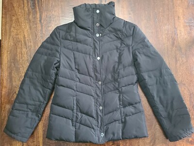 KENNETH COLE REACTION Down Puffer Jacket Black Quilted Coat Women's Size  Small