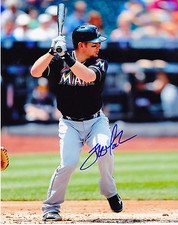 JEFF MATHIS   MIAMI MARLINS   ACTION SIGNED 8x10