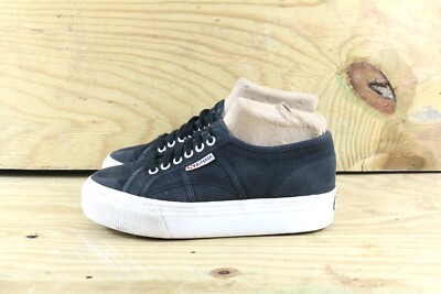 Superga Sneakers Womens Platform Black Distressed Canvas 40 Shoes  Athletic