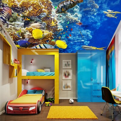 3D Yellow Stone Sea ZHU756 Ceiling Wall Paper Wall Print Decal Wall Deco Zoe