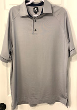 Footjoy FJ Men's Short Sleeve Stretch Gray Golf Polo Shirt Size Large    