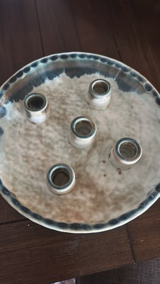 McCarty 5 Pipe Candle Plate Jade With edge