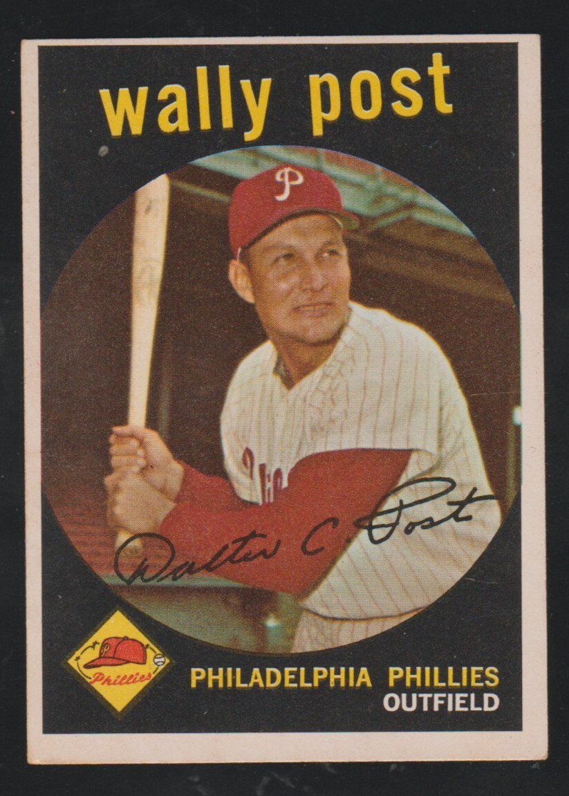 1959 Topps #398 Wally Post Philadelphia Phillies - Cincinnati Reds - EX-EXMINT