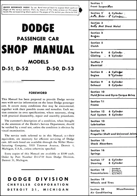 Dodge Car Shop 1954 manual original OEM libro de servicio Meadowbrook Royal Coronet Foto 2 de 2