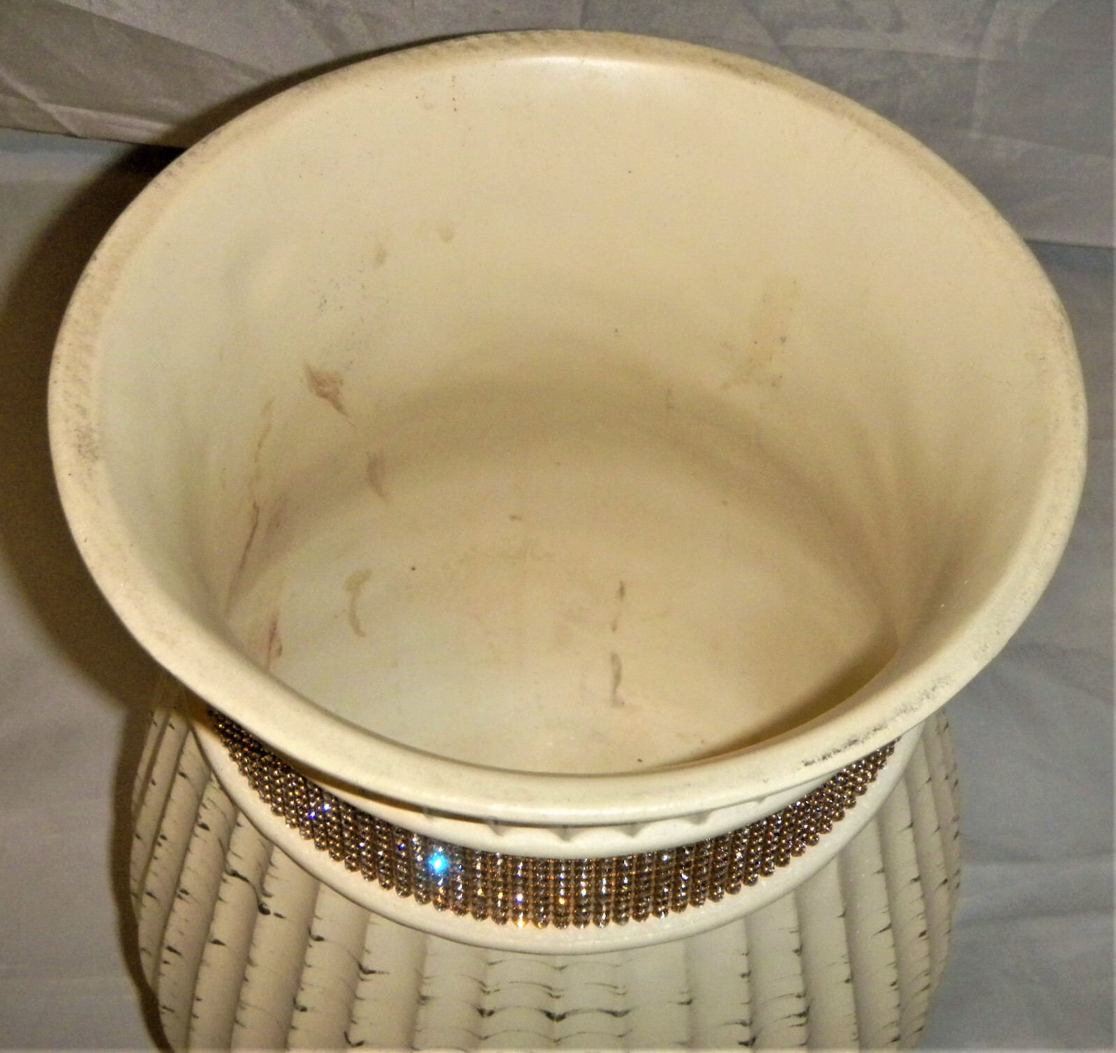 NICOLE MILLER HOME COLLECTION CERAMIC FLOWER VASE CRYSTALS