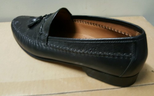 MEZLAN Black Genuine CROCODILE Leather Tassel Men Loafers 9 UK 9.5 US $ 1,100 - Picture 3 of 12