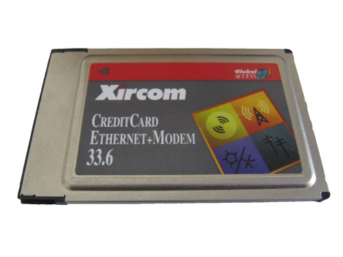 Xircom MODEM PC CARD PCMCIA DIALUP CreditCard Ethernet 33.6 CEM33 Vintage Retro - 第 1/6 張圖片