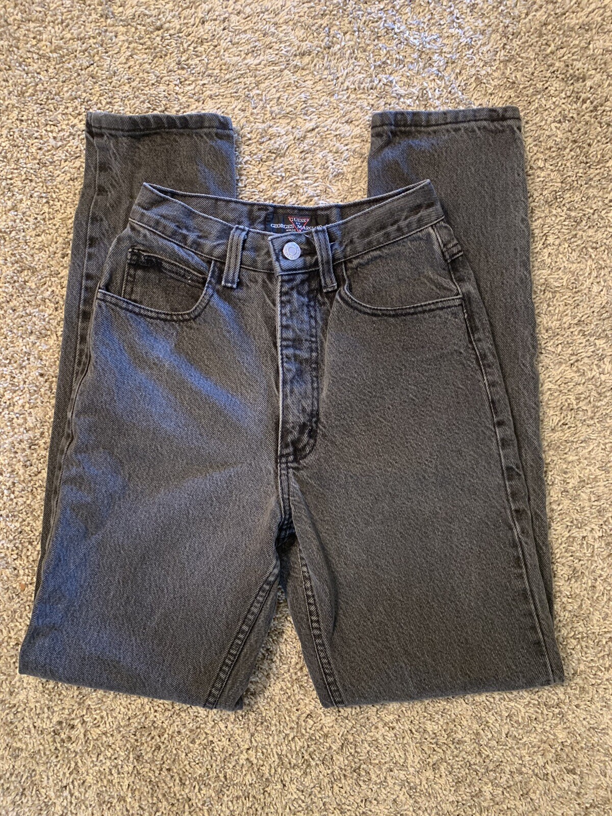 Vintage USA 90s Guess by Georges Marciano Womans Size 26 Faded Black Jeans image 2