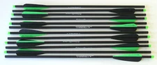 20" Carbon Crossbow Bolts Black/Green Parabolic Arrows 12 Hobo Archery Sorted