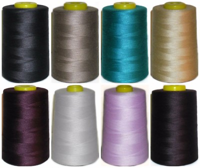 120er NÄHGARN 100% GESPONNENES POLYESTER 5000 JAHRE X4 KONEN, VERSCHIEDENE FARBEN, ART VG1