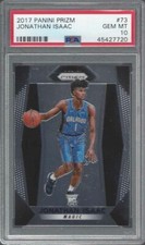 JONATHAN ISAAC 2017-18 PANINI PRIZM TRUE ROOKIE RC #73 PSA 10 GEM MINT