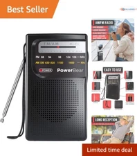 Portable Radio AM/FM Battery Operated Long Range Indoor Outdoor Emergency